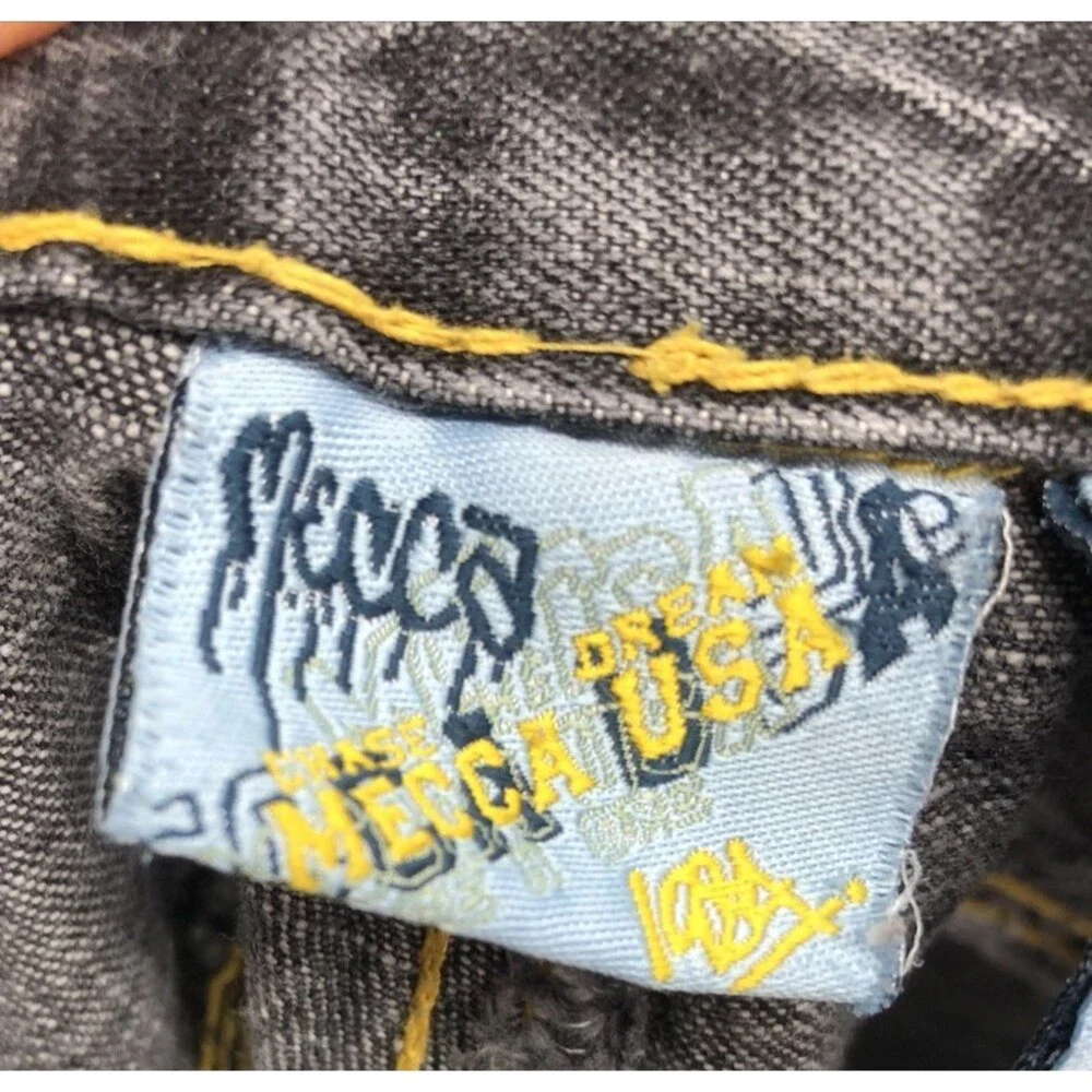 Mecca Boys Denim Bermuda Shorts Size 8  Gray Black Embellished